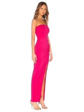 NBD lucilda gown formal maxi dress ruched fitted hot pink revolve size S